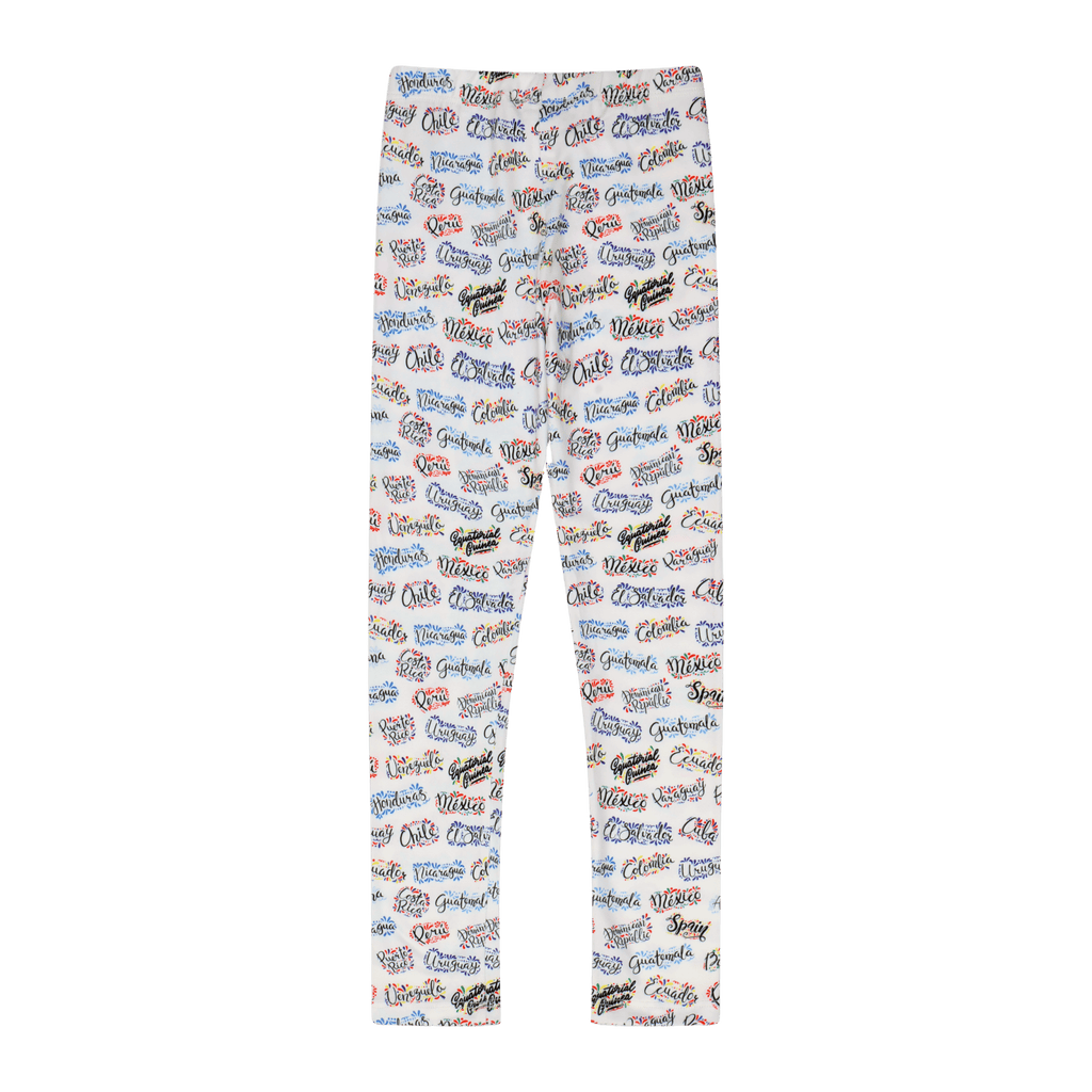 Paises Leggings Set for Kids | Vibrant Multicultural Print